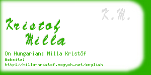 kristof milla business card