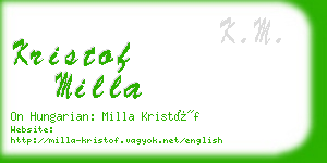 kristof milla business card